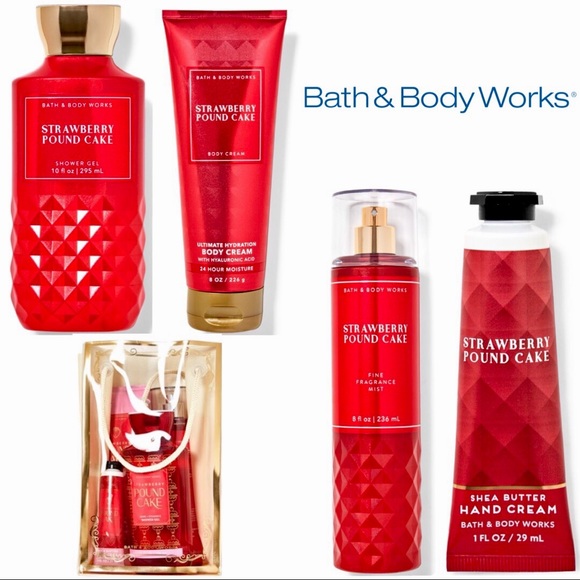 STRAWBERRY POUND CAKE Gift Bag Set: Bath & Body Works - Picture 2 of 9